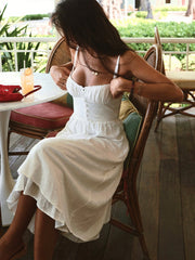 Celeste | Ruffle Hem Fitted Cotton Sundress