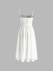 Celeste | Ruffle Hem Fitted Cotton Sundress