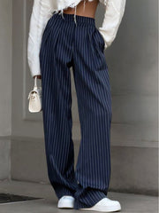 Charlotte | Pleated Pinstripe Wide-Leg Palazzo Trousers