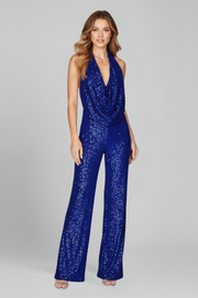 Charlotte | Textured Wide-Leg Halter Neck Jumpsuit