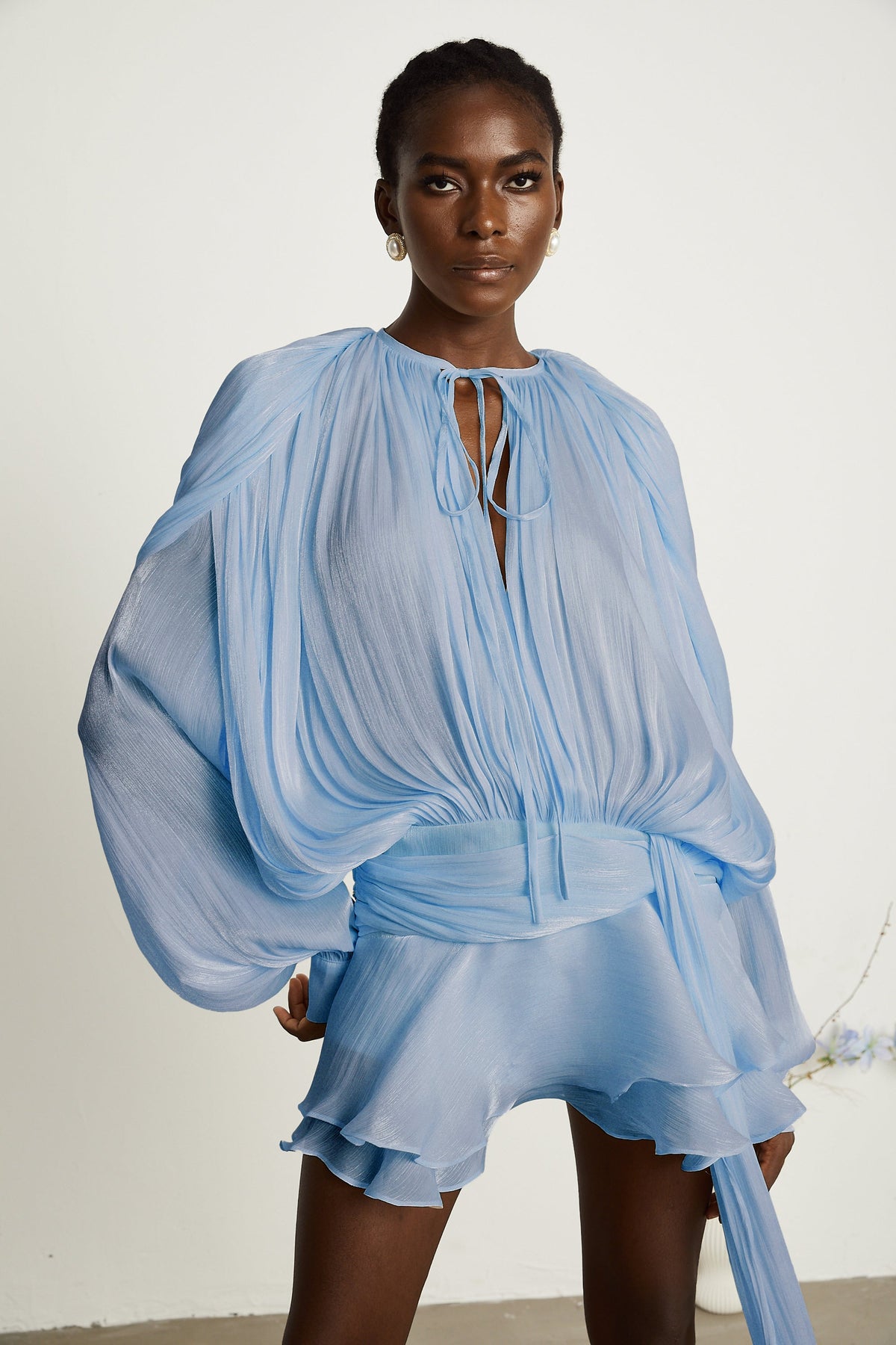 Claudia | Pleated Ruffled Mini Summer Dress