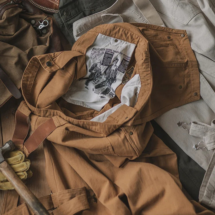 Claudia | Slim Fit Straight Leg Cotton Overalls