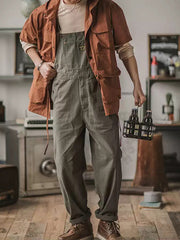 Claudia | Slim Fit Straight Leg Cotton Overalls