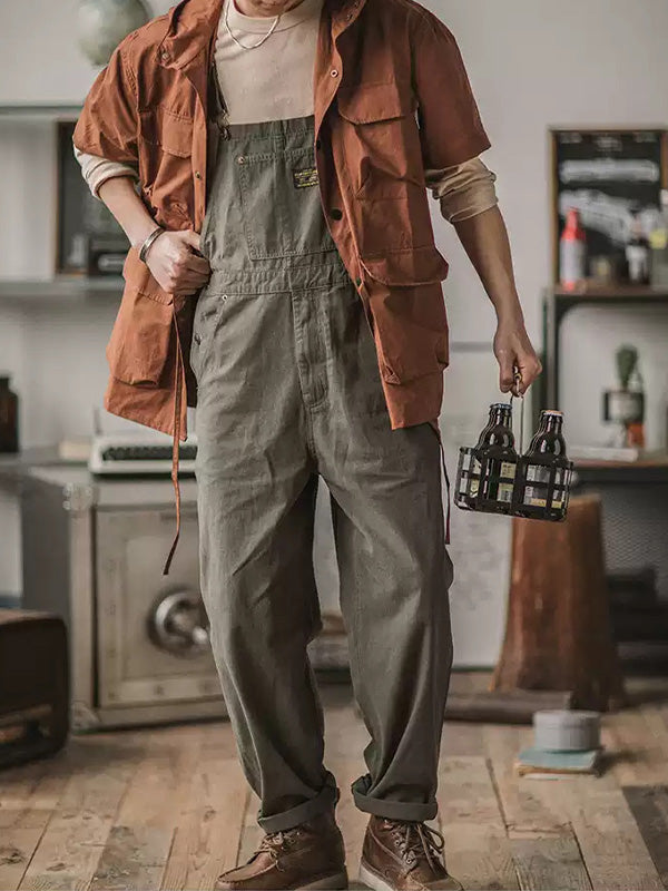 Claudia | Slim Fit Straight Leg Cotton Overalls