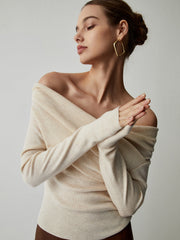 Clementine | Off Shoulder Wrap Knit Top
