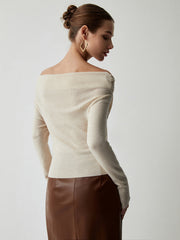 Clementine | Off Shoulder Wrap Knit Top