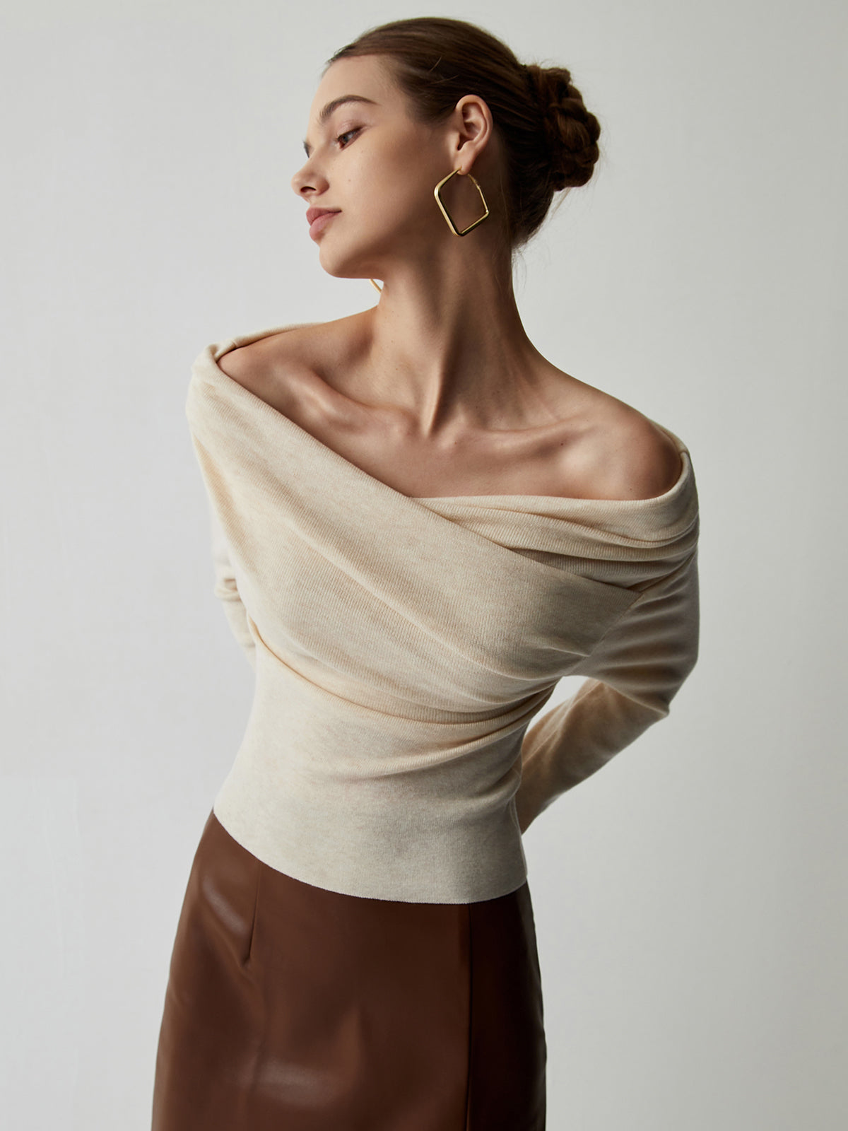 Clementine | Off Shoulder Wrap Knit Top