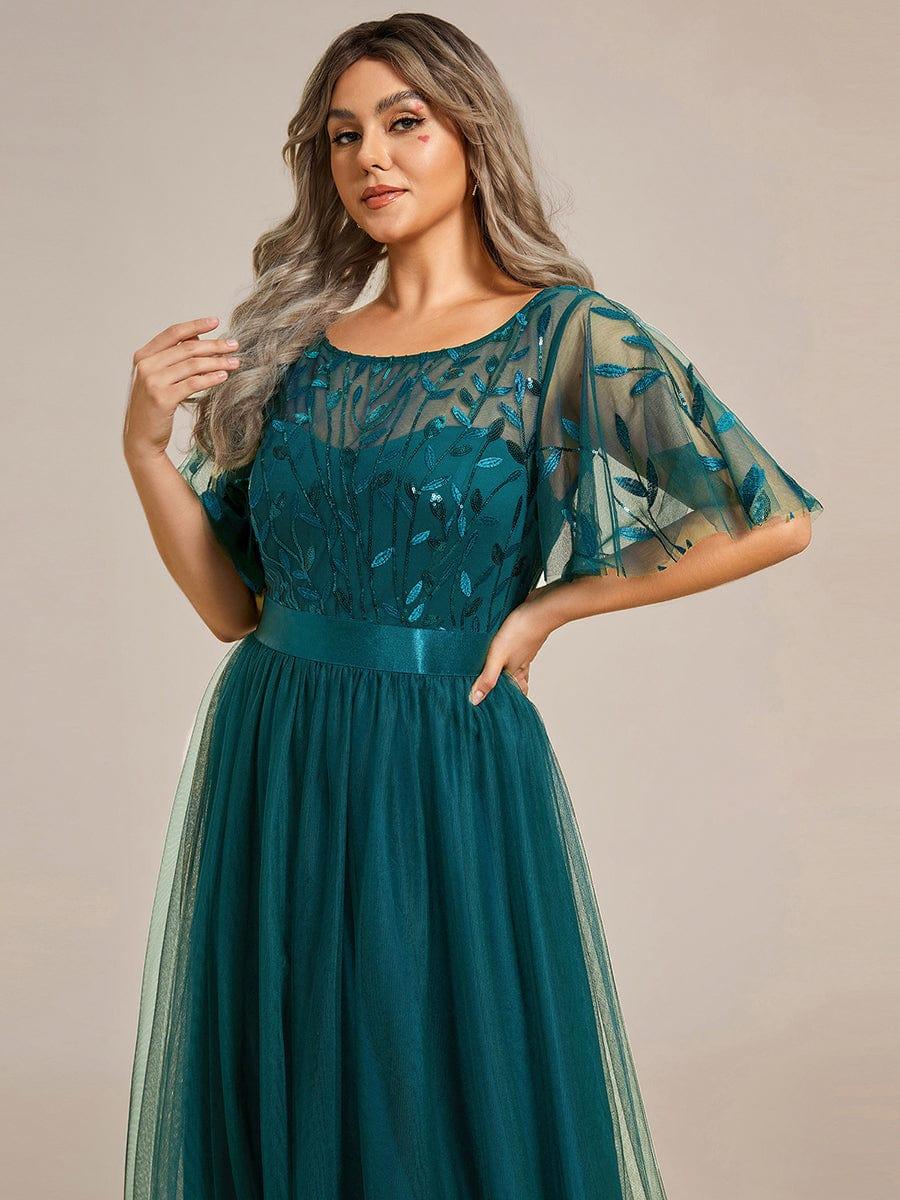 Cleo | A-Line Ruffle Sleeve Prom Dress