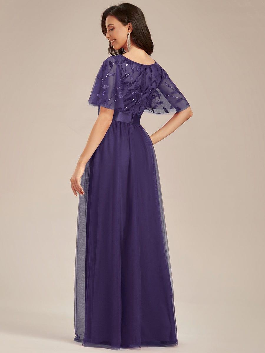 Cleo | A-Line Ruffle Sleeve Prom Dress