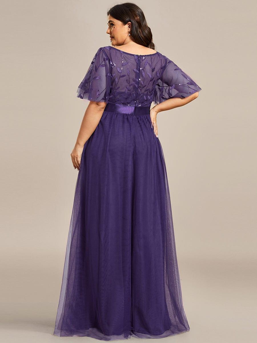 Cleo | A-Line Ruffle Sleeve Prom Dress