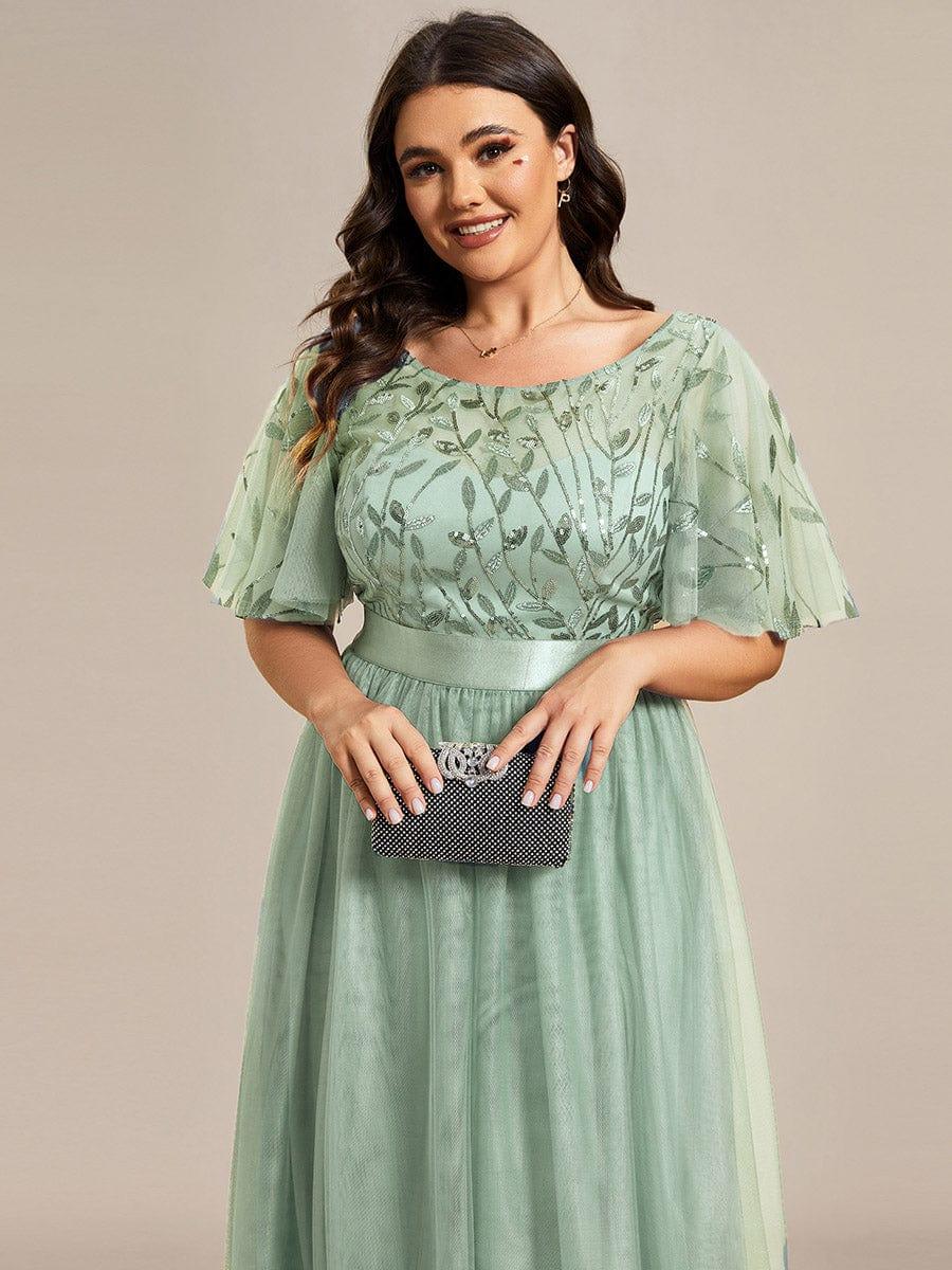 Cleo | A-Line Ruffle Sleeve Prom Dress
