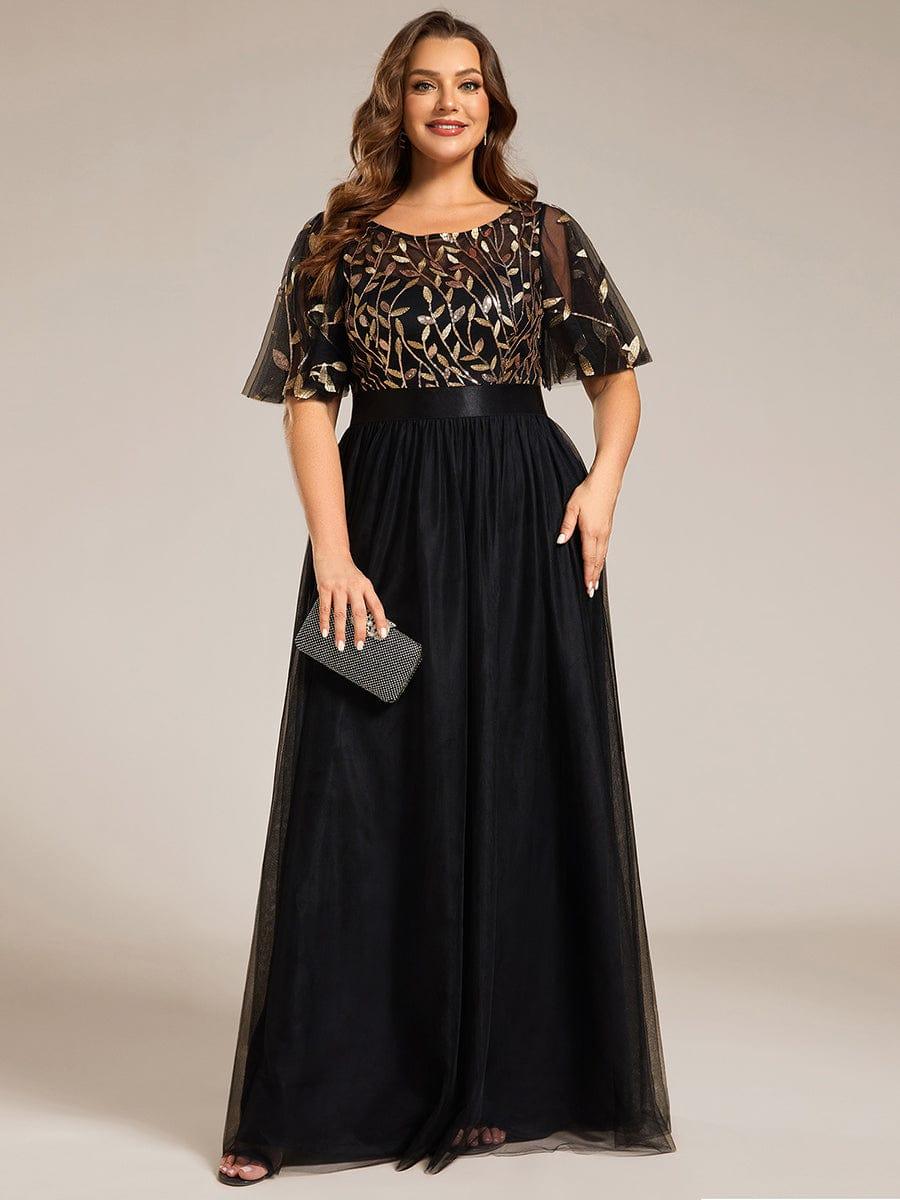 Cleo | A-Line Ruffle Sleeve Prom Dress