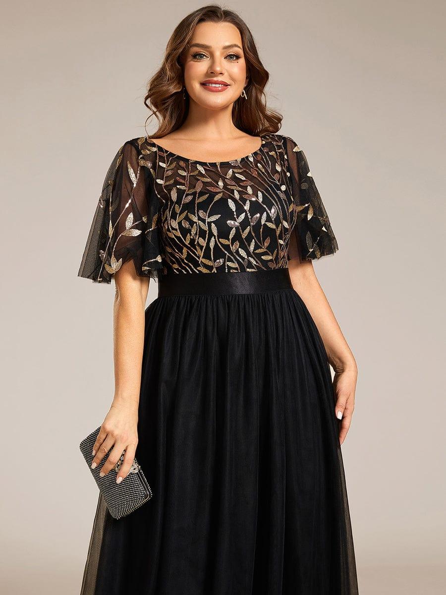 Cleo | A-Line Ruffle Sleeve Prom Dress