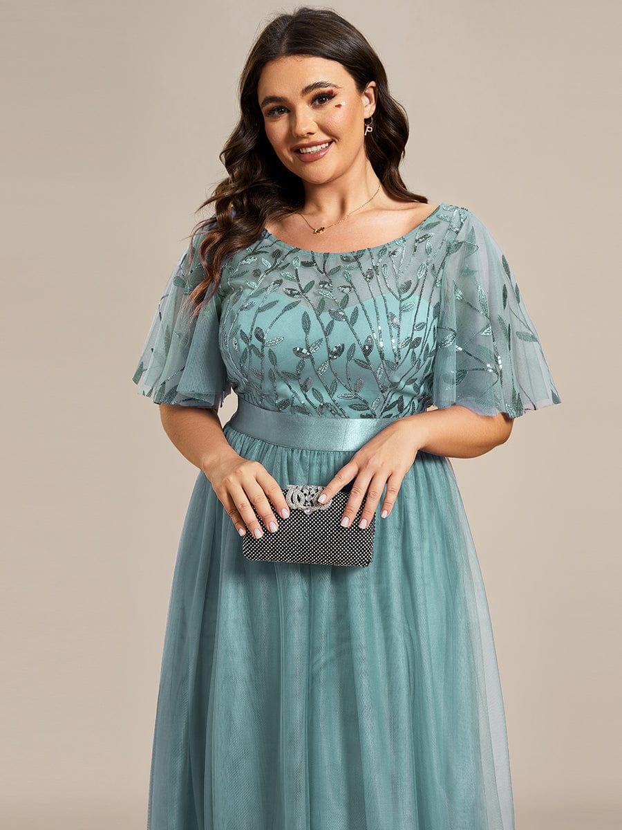 Cleo | A-Line Ruffle Sleeve Prom Dress