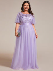 Cleo | A-Line Ruffle Sleeve Prom Dress