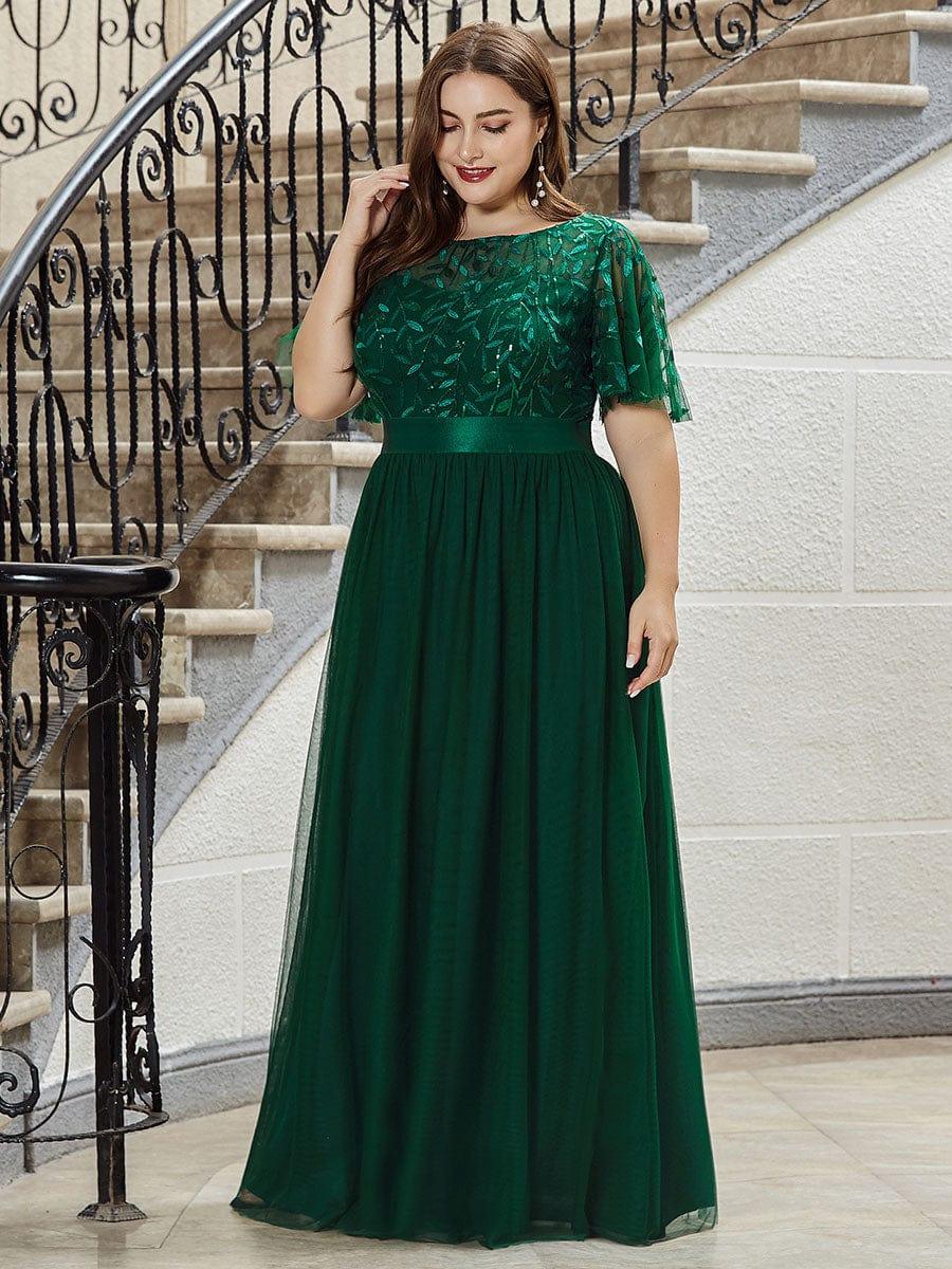 Cleo | A-Line Ruffle Sleeve Prom Dress