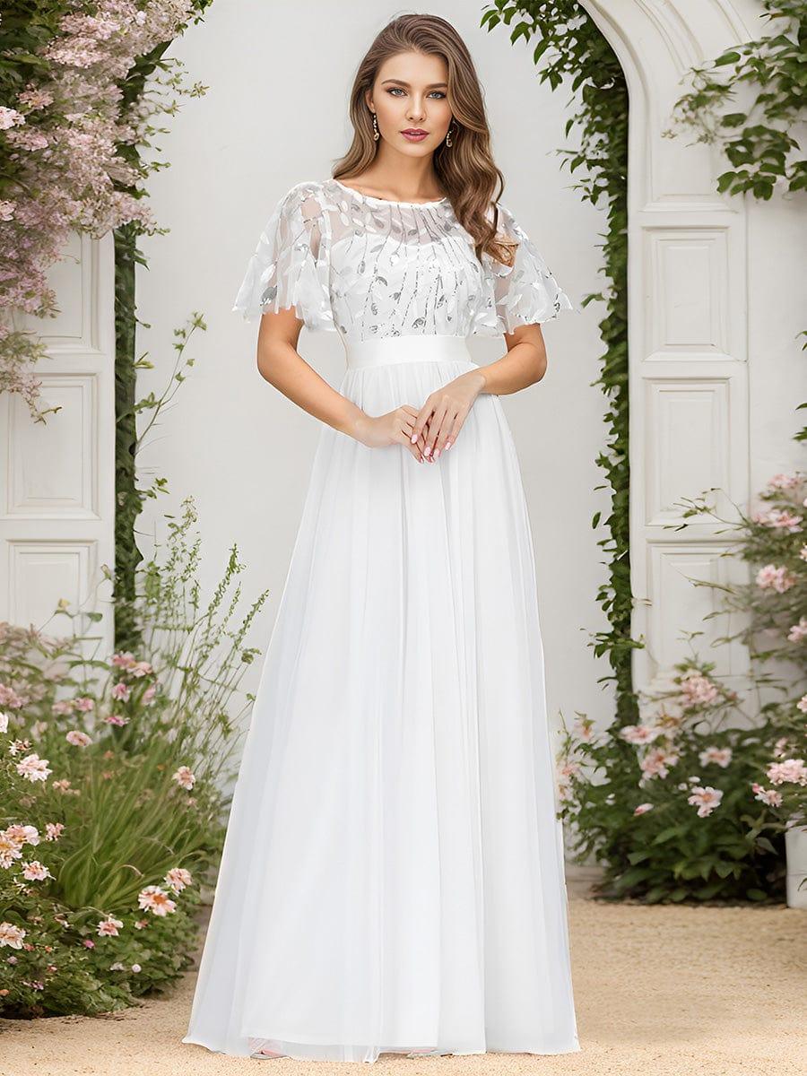 Cleo | A-Line Ruffle Sleeve Prom Dress