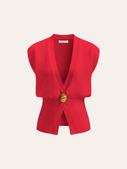Cora | V-Neck Buttoned Holiday Clothes Sweater Vest