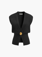 Cora | V-Neck Buttoned Holiday Clothes Sweater Vest