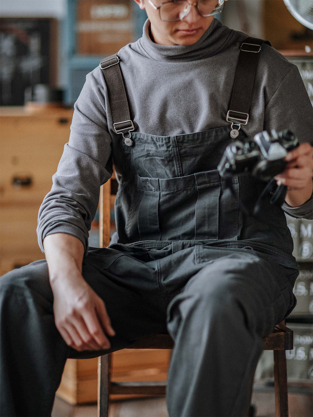 Cosima | Relaxed Fit Cotton Bib Overalls