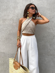 Dahlia | Crisscross Festival Outfit Halter Tank Top