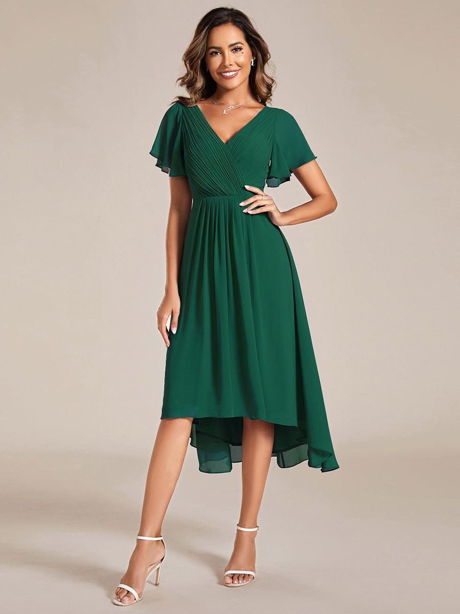 Daisy | A-Line V Neck High-Low Wedding Guest Dress