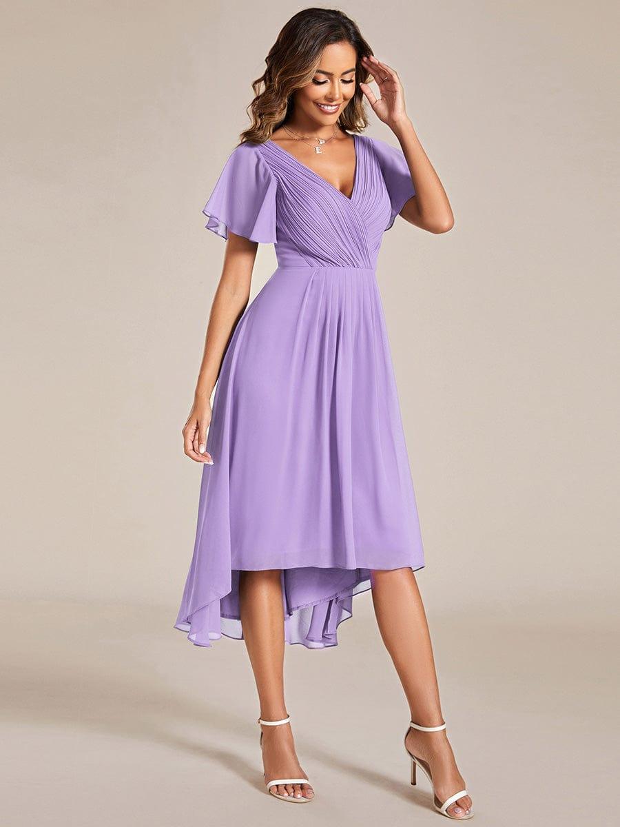 Daisy | A-Line V Neck High-Low Wedding Guest Dress
