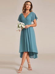 Daisy | A-Line V Neck High-Low Wedding Guest Dress