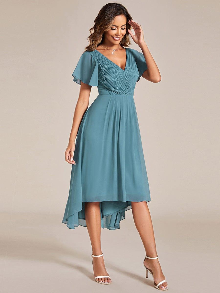 Daisy | A-Line V Neck High-Low Wedding Guest Dress