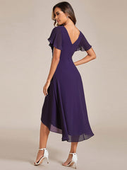 Daisy | A-Line V Neck High-Low Wedding Guest Dress
