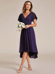 Daisy | A-Line V Neck High-Low Wedding Guest Dress