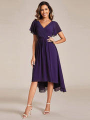 Daisy | A-Line V Neck High-Low Wedding Guest Dress
