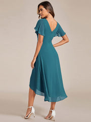 Daisy | A-Line V Neck High-Low Wedding Guest Dress