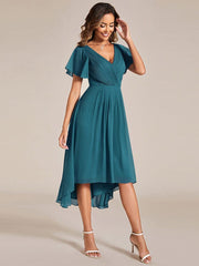 Daisy | A-Line V Neck High-Low Wedding Guest Dress