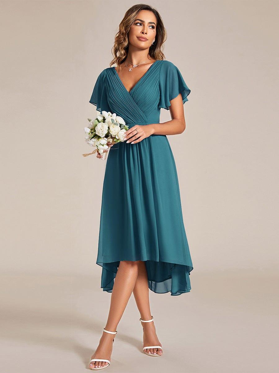Daisy | A-Line V Neck High-Low Wedding Guest Dress