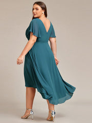 Daisy | A-Line V Neck High-Low Wedding Guest Dress