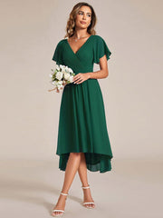 Daisy | A-Line V Neck High-Low Wedding Guest Dress