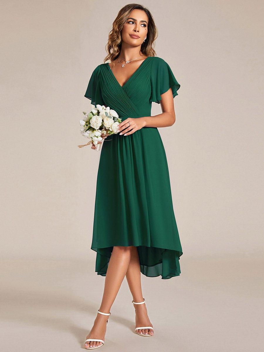 Daisy | A-Line V Neck High-Low Wedding Guest Dress