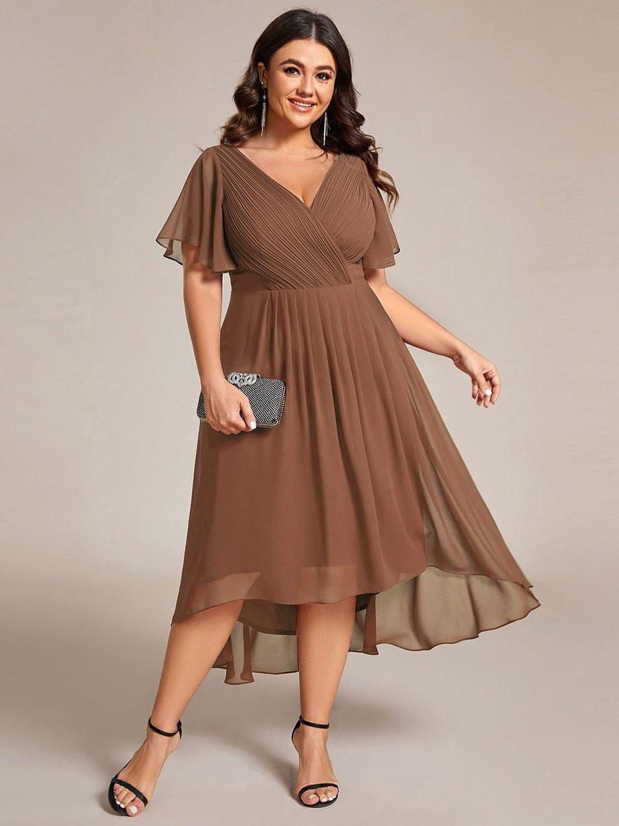 Daisy | A-Line V Neck High-Low Wedding Guest Dress