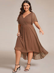 Daisy | A-Line V Neck High-Low Wedding Guest Dress