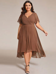 Daisy | A-Line V Neck High-Low Wedding Guest Dress