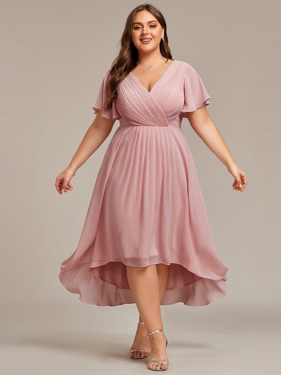Daisy | A-Line V Neck High-Low Wedding Guest Dress