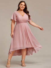 Daisy | A-Line V Neck High-Low Wedding Guest Dress