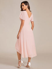 Daisy | A-Line V Neck High-Low Wedding Guest Dress