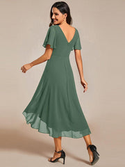 Daisy | A-Line V Neck High-Low Wedding Guest Dress