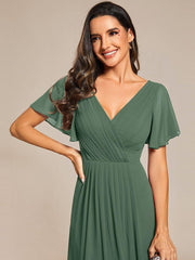 Daisy | A-Line V Neck High-Low Wedding Guest Dress
