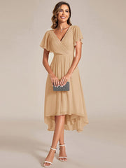 Daisy | A-Line V Neck High-Low Wedding Guest Dress