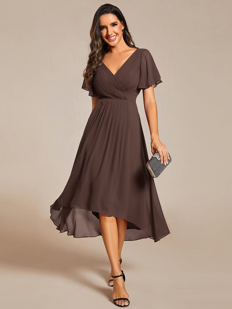 Daisy | A-Line V Neck High-Low Wedding Guest Dress