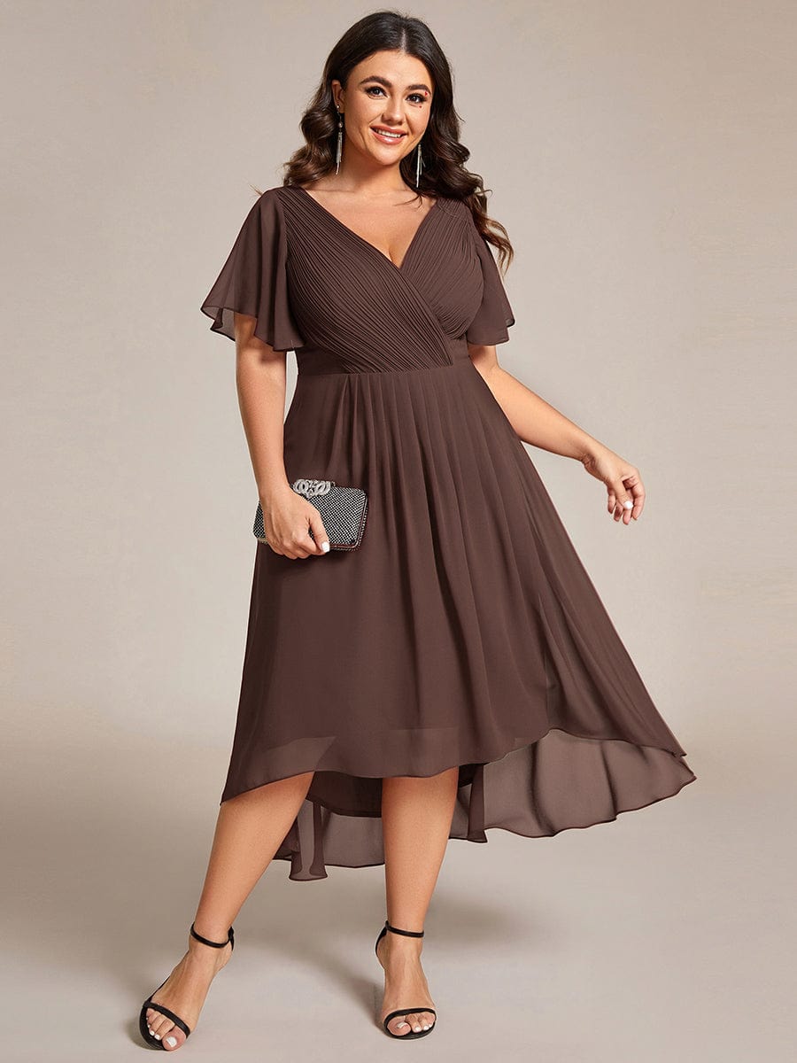 Daisy | A-Line V Neck High-Low Wedding Guest Dress