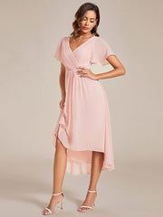 Daisy | A-Line V Neck High-Low Wedding Guest Dress